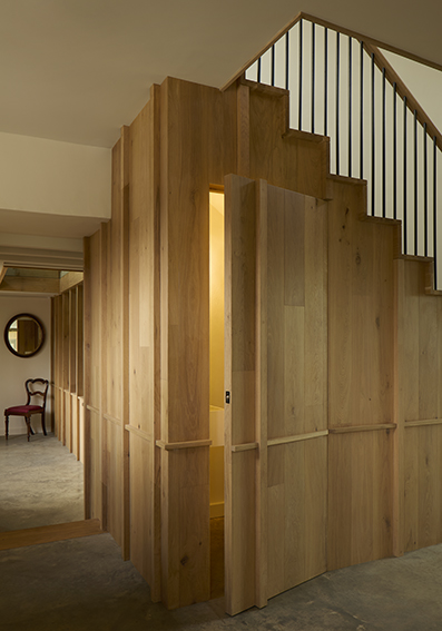staircase built in bathroom